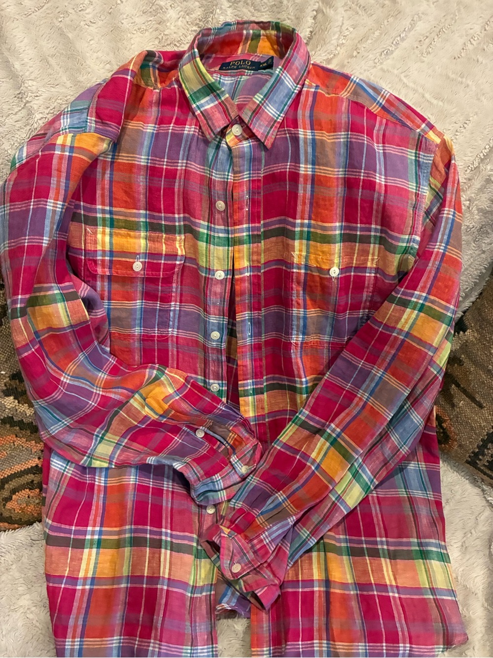 Polo by Ralph Lauren Men’s Multicolor Madras Plaid Button-Up Shirt XXL